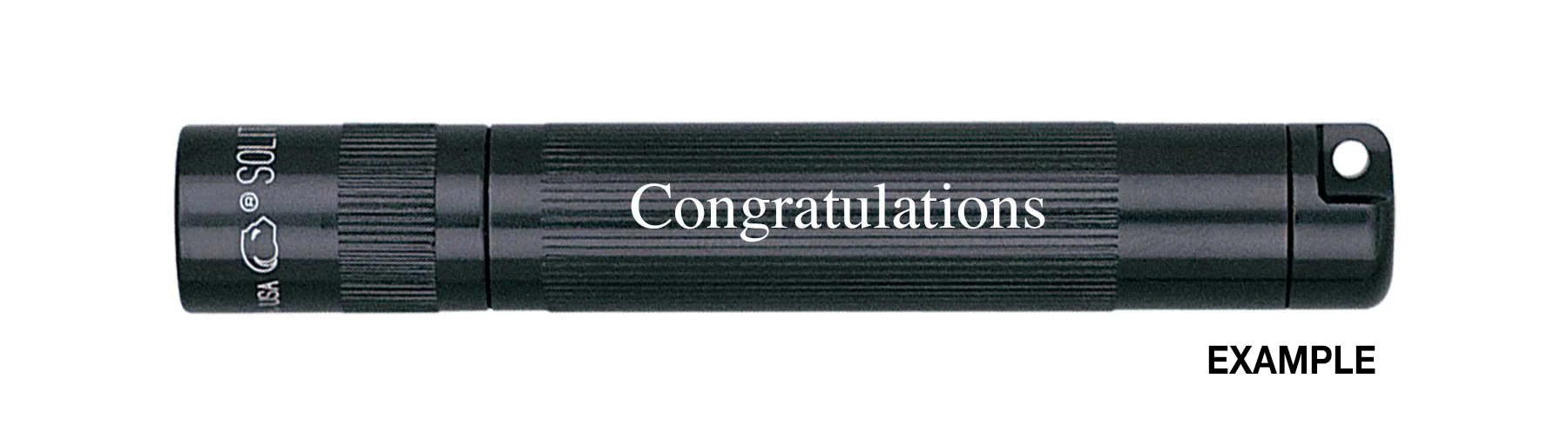 Solitaire LED Key Chain Flashlight - Black -Custom Engraving - Image 4