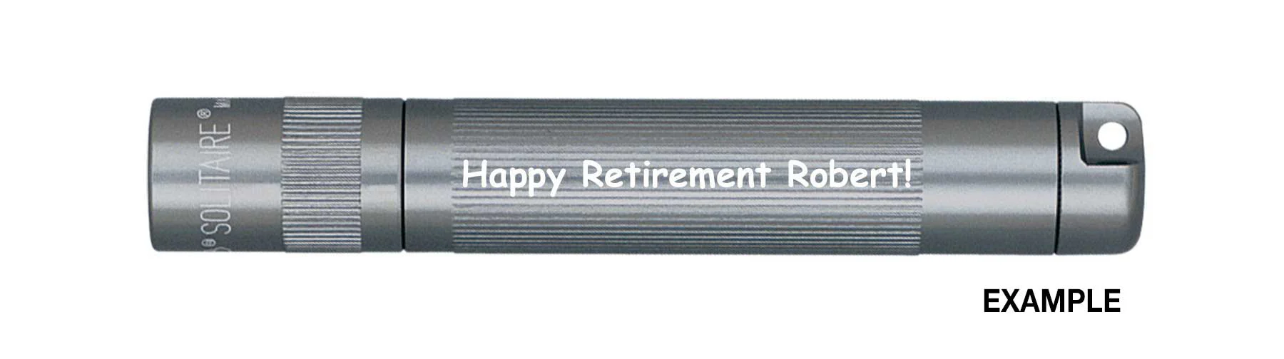 Solitaire LED Key Chain Flashlight - Gray - Custom Engraving - Image 4