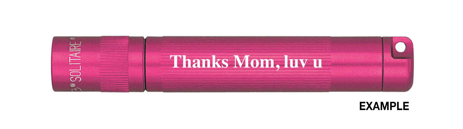 Solitaire LED Key Chain Flashlight - Pink - Custom Engraving - Image 4