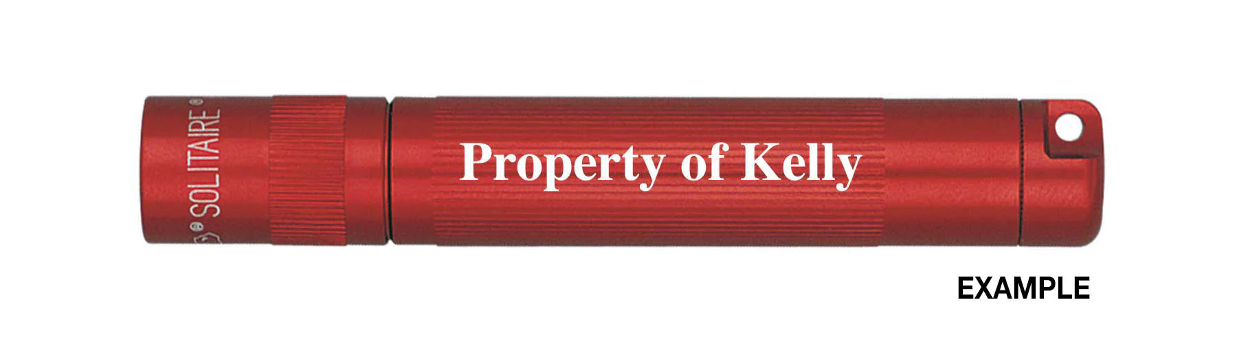 Solitaire LED Key Chain Flashlight - Red - Custom Engraving - Image 3