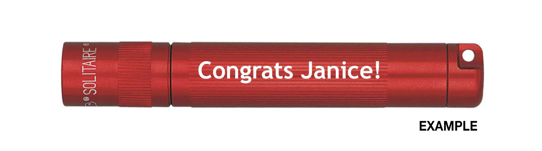 Solitaire LED Key Chain Flashlight - Red - Custom Engraving - Image 4