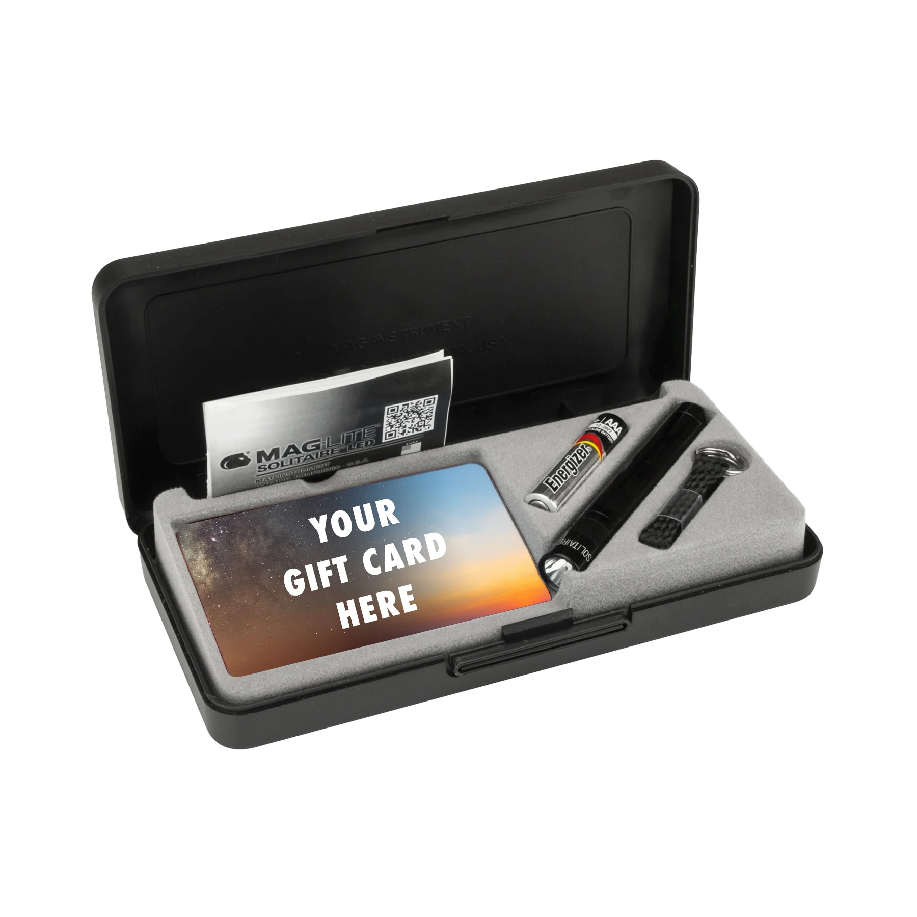 Solitaire LED Key Chain Flashlight with Gift Card Gift Box - Image 3