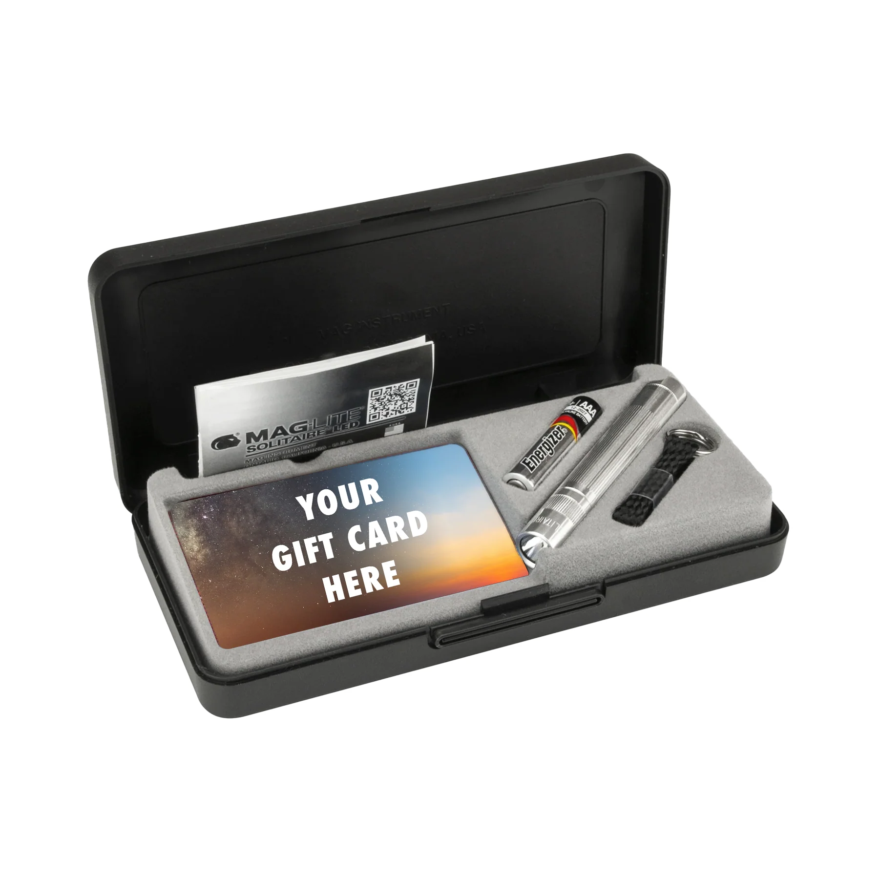 Solitaire LED Key Chain Flashlight with Gift Card Gift Box - Image 4